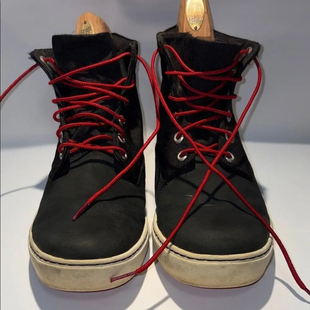 Timberland Black Boots with Red Laces
